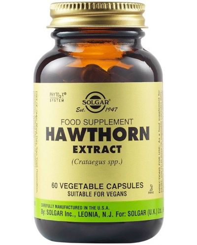 Hawthorn Extract, 60 растителни капсули, Solgar - 1