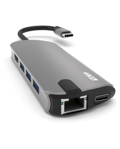 USB хъб Next One - Pro Multiport, 8 порта, USB-C, сив - 7