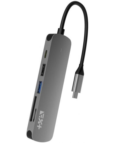 USB хъб Next One - Essentials Multiport, 6 порта, USB-C, сив - 2