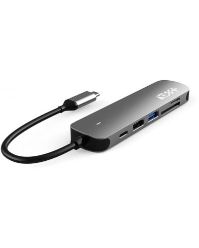 USB хъб Next One - Essentials Multiport, 6 порта, USB-C, сив - 5