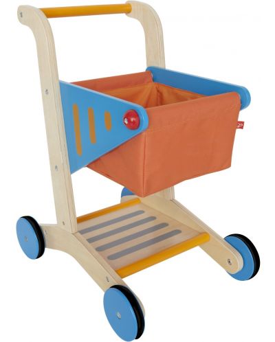 Дървена детска количка за пазаруване - 1