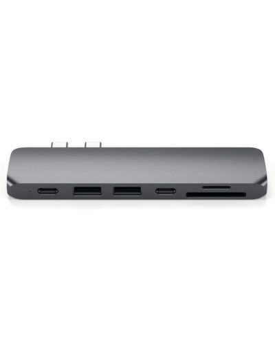 USB хъб Satechi - Aluminium Pro, 6 порта, USB-C, MacBook Pro, сив - 7