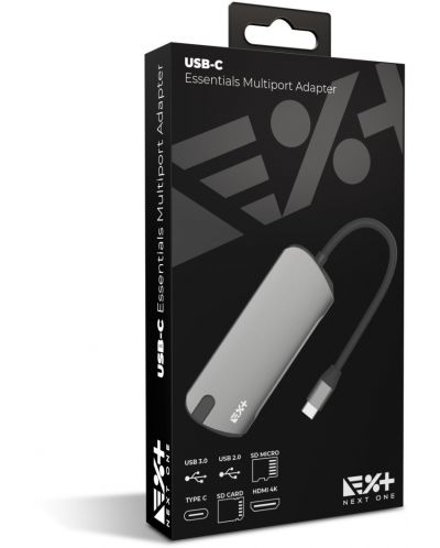 USB хъб Next One - Pro Multiport, 8 порта, USB-C, сив - 9