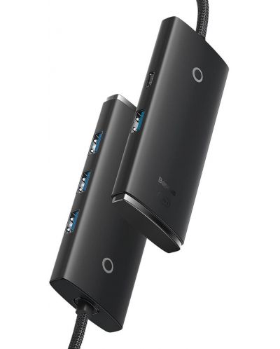 Хъб Baseus - Lite Series, 5 порта, USB-A, 0.25m, черен - 2