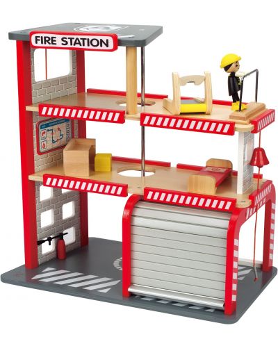 Детска играчка пожарна станция Hape, дървена - 1