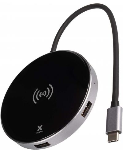 Безжично зарядно и хъб Xtorm - 8912, 6 в 1, USB-C, черно/сиво - 1