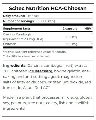HCA Chitosan, 100 капсули, Scitec Nutrition - 2