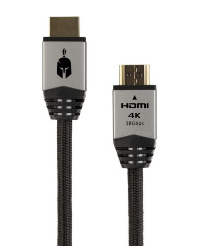 Кабел Spartan Gear - HDMI 2.0, 1.8 m, черен - 1