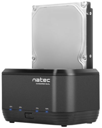 HDD/SSD докинг станция Natec - Kangaroo Dual, USB 3.0, черна - 1