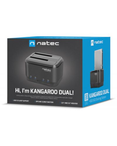 HDD/SSD докинг станция Natec - Kangaroo Dual, USB 3.0, черна - 8