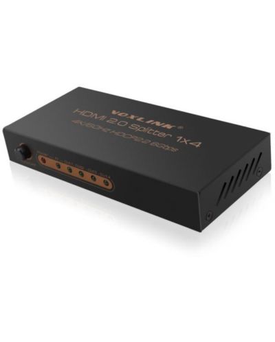 HDMI сплитер Estillo - HDSP0019M1, 1/4, 4K/60Hz, черен - 1