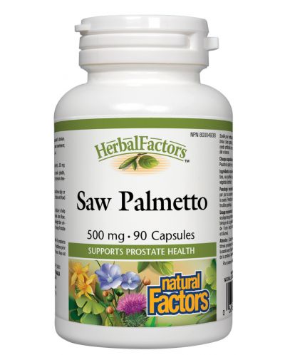 Herbal Factors Saw Palmetto, 500 mg, 90 капсули, Natural Factors - 1