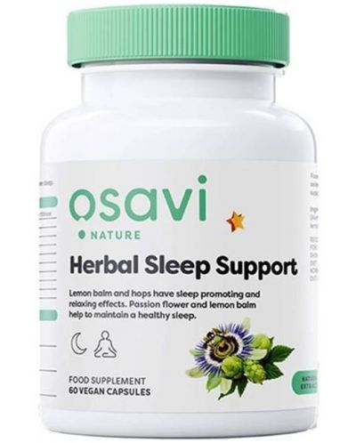 Herbal Sleep Support, 60 капсули, Osavi - 1
