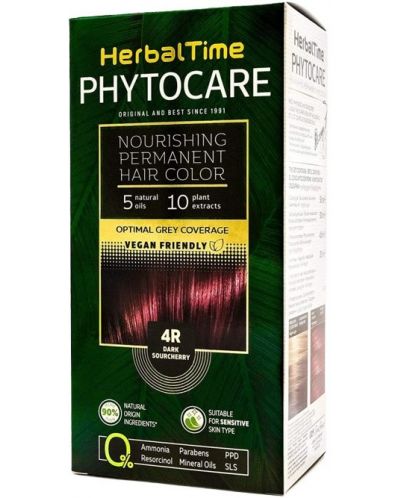 Herbal Time Phytocare Боя за коса, 4R Тъмна вишна - 1