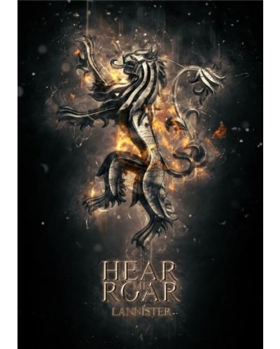 Метален постер Displate - Game of Thrones: Hear me roar Lannister - 1