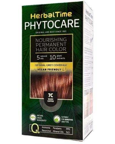 Herbal Time Phytocare Боя за коса, 7C Топло меден - 1
