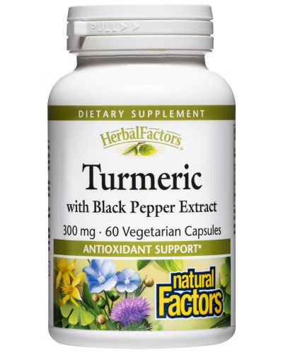 Herbal Factors Turmeric with Black Pepper Extract, 60 капсули, Natural Factors - 1