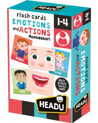 Образователни флаш карти Headu Montessori - Емоции и действия - 1