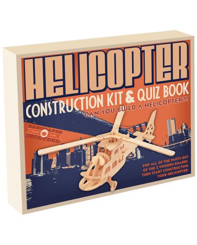 Дървен 3D пъзел Professor Puzzle от 31 части – Хеликоптер - 2
