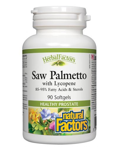 Herbal Factors Saw Palmetto with Lycopene, 90 капсули, Natural Factors - 1