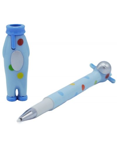 Химикалка с играчка - Тъмносин жираф - 3