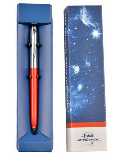 Химикалка Fisher Space Pen Cap-O-Matic - 775 Chrome, червена - 2