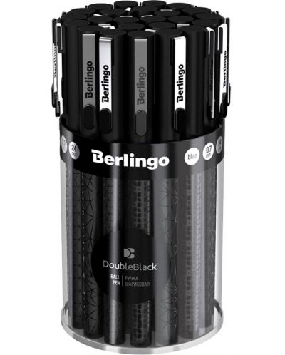 Химикалка Berlingo - Doubleblack, 0.7 mm, асортимент - 3