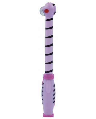 Химикалка с играчка - Розова зебра - 2