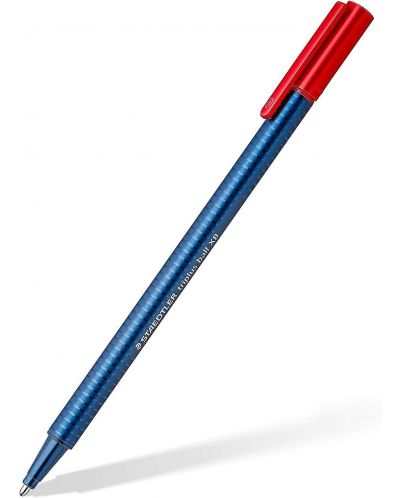 Химикалка Staedtler Triplus 437 - Червена, ХВ - 1