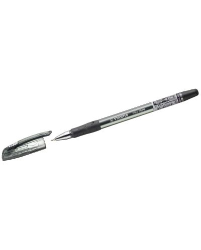 Химикалка с иглен писец Stabilo - Bille, Hi-Flux, черна - 2