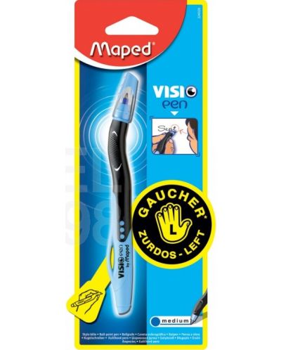 Химикалка за лява ръка Maped - Visio, 1.0 mm, синя - 1