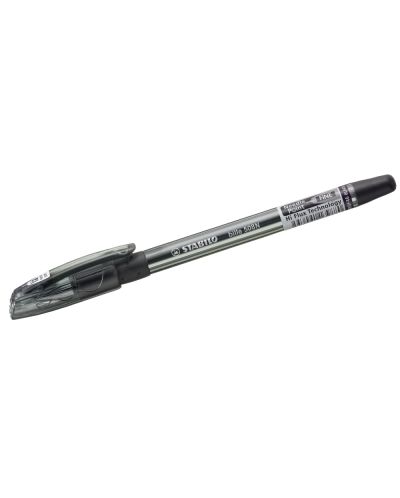 Химикалка с иглен писец Stabilo - Bille, Hi-Flux, черна - 1