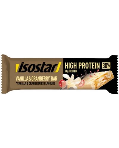 High Protein 30% Bar, vanilla red fruit, 16 х 55 g, Isostar - 2