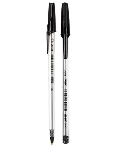 Химикалка Deli Think - EQ1-BK, 0.7 mm,черна - 1