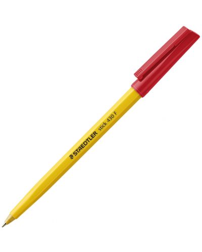 Химикалка Staedtler Stick 430 - Червена, F - 1