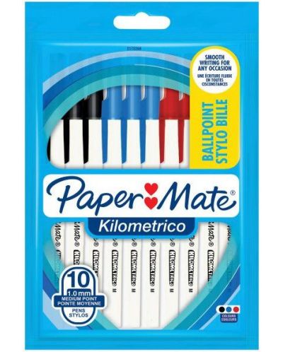 Химикалки Paper Mate Kilometrico - 10 броя, асортимент - 1