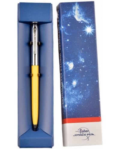 Химикалка Fisher Space Pen Cap-O-Matic - 775 Chrome, жълто и сребристо - 2