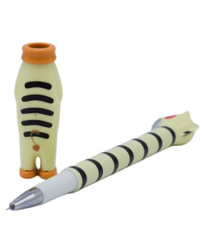 Химикалка с играчка - Жълта зебра - 2