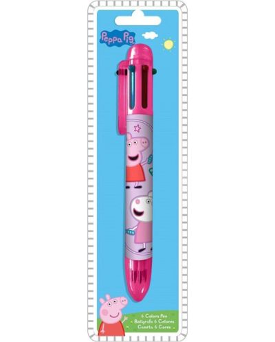 Химикалка с 6 цвята Kids Licensing - Peppa Pig - 2