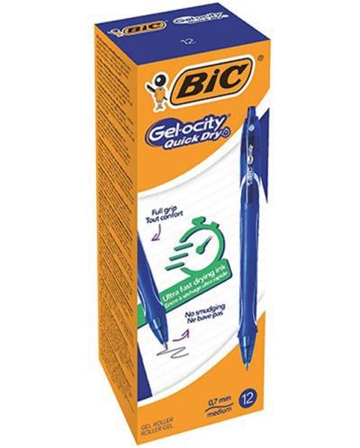 Химикалка с гелово мастило BIC Gel-ocity - Quick Dry, 0.7 mm, синя - 2