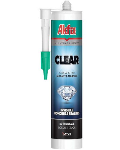 Хибридно лепило Akfix - Ast Polymer Clear, 290 ml, безцветно - 1
