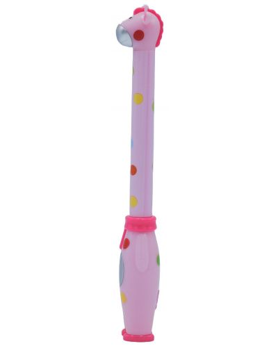 Химикалка с играчка - Розов жираф - 2