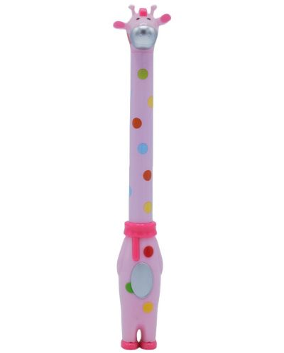 Химикалка с играчка - Розов жираф - 1