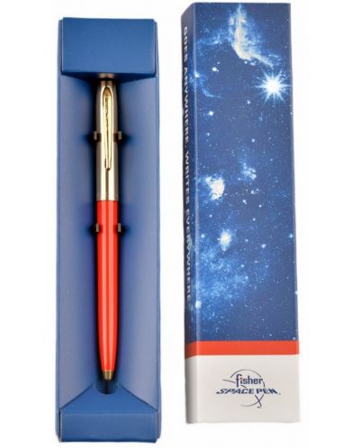 Химикалка Fisher Space Pen Cap-O-Matic - 775 Brass, червена - 2