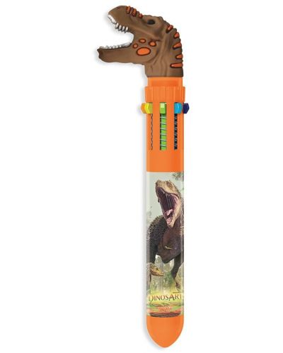 Химикалка  DinosArt - Динозаври, с 10 цвята, оранжева - 1