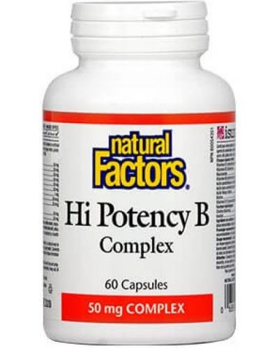 Hi Potency В Complex, 60 капсули, Natural Factors - 1