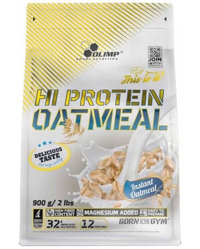 Hi Protein Oatmeal, неовкусен, 900 g, Olimp - 1