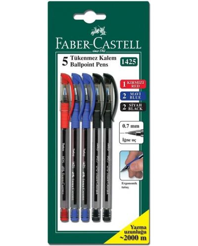 Химикалка Faber-Castell - 5 броя - 1