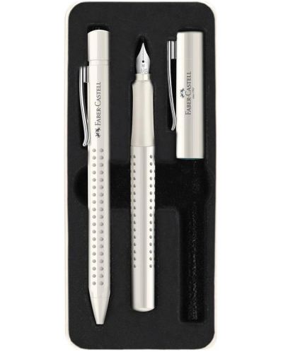 Комплект химикалка и писалка Faber-Castell Grip 2010 - бял - 1