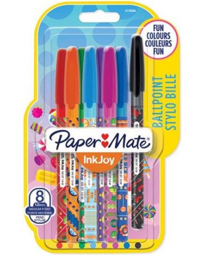 Химикалки Paper Mate Ink Joy - Candy Pop, 1.0 mm, 8 цвята - 1